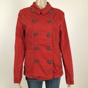 👛(ANY 2/$20) H&M Double Breasted Red Cloth Cotton Jacket